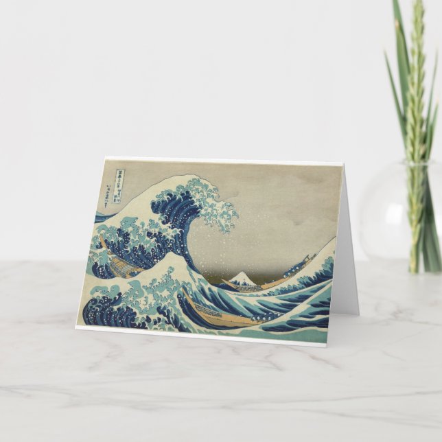 Kanagawa vinkar vid Katsushika Hokusai Kort (Framsida)