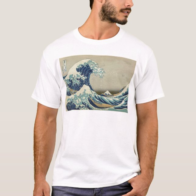 Kanagawa vinkar vid Katsushika Hokusai T Shirt (Framsida)