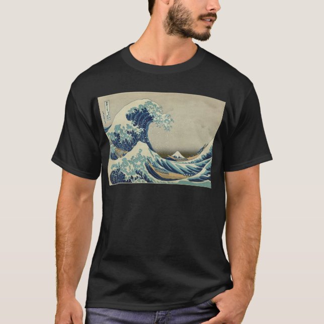 Kanagawa vinkar vid Katsushika Hokusai T Shirt (Framsida)