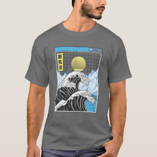 Kanagawa Wave Japan Digital Landscape Kawaii Anime T Shirt