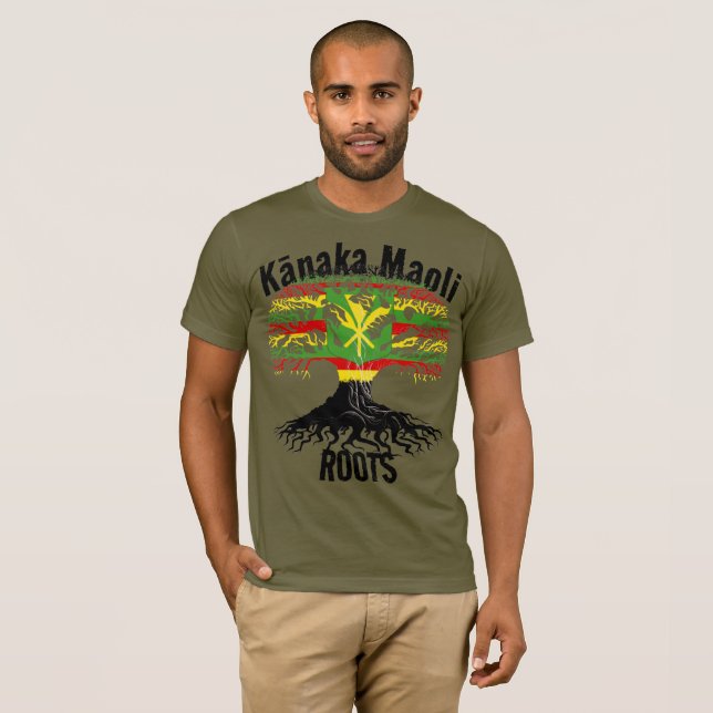 Kānaka Maoli ROOTS T Shirt (Hel framsida)