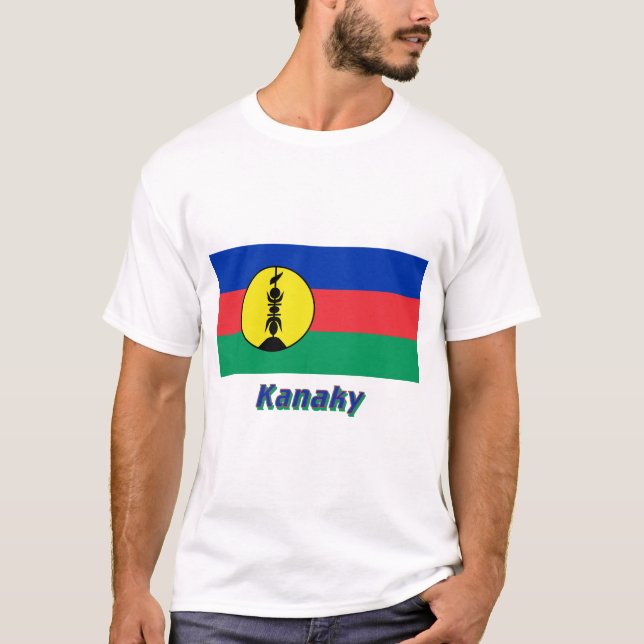 Kanaky flagga med namn t-shirt (Framsida)