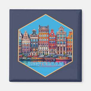 Kanal Amsterdam Nederländerna Europa Magnet