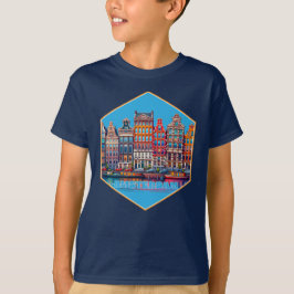 Kanal Amsterdam Nederländerna Europa T Shirt