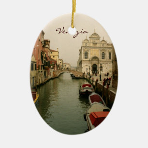 Kanal av den Venedig julgranprydnaden Julgransprydnad Keramik