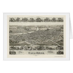 Kanal Dover, OH panorama- karta - 1899 Hälsningskort