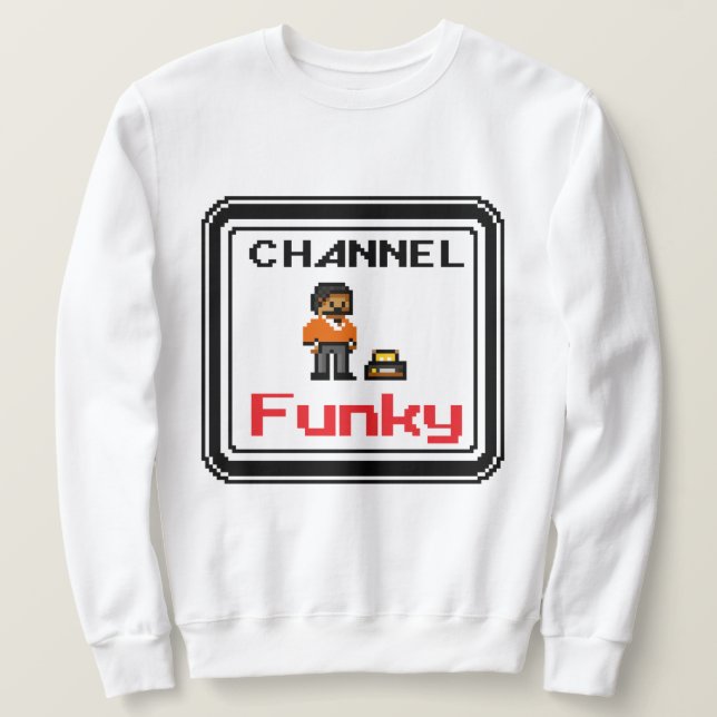 Kanal Funky Pixel Art  Lång Ärmad Tröja (Design framsida)
