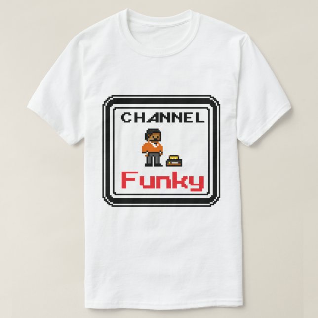 Kanal Funky Pixelkonst T Shirt (Design framsida)