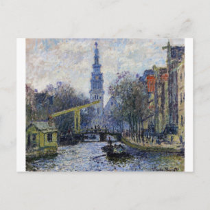 Kanal i Amsterdam av Claude Monet Vykort