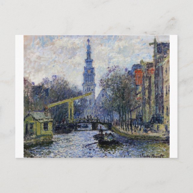Kanal i Amsterdam av Claude Monet Vykort (Framsida)