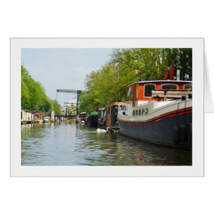 Kanal i Amsterdam Hälsningskort