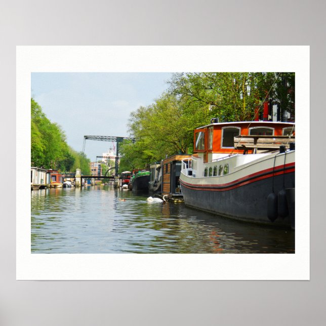 Kanal i Amsterdam Poster (Framsidan)