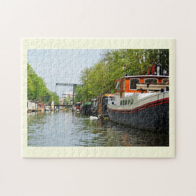 Kanal i Amsterdam Pussel (Horisontell)