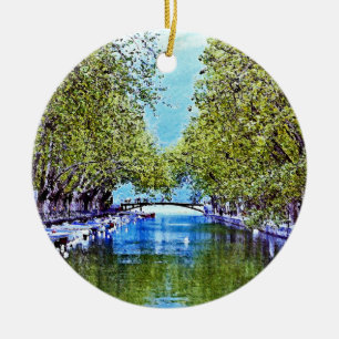 Kanal i Annecy frankriken Julgransprydnad Keramik