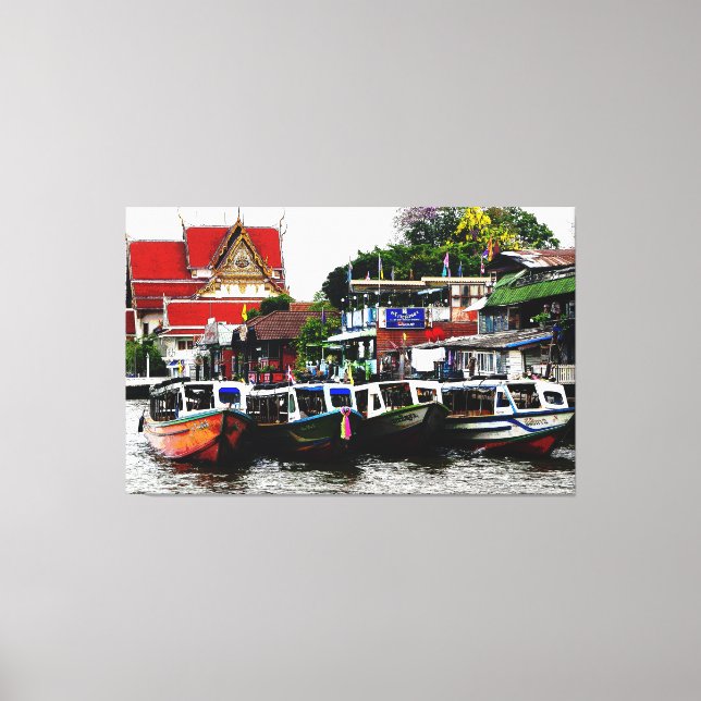 Kanal i Bangkok Thailand Canvastryck (Framsida)