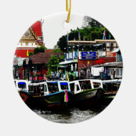 Kanal i Bangkok Thailand Julgransprydnad Keramik