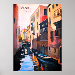 Kanal i Italien Venedig Poster
