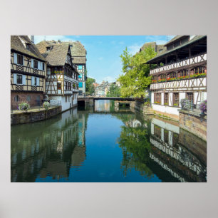 kanal i Strasbourg Frankrike Poster