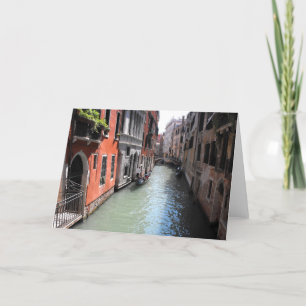 Kanal i Venedig i italien Helgkort