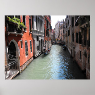 Kanal i Venedig i italien Poster