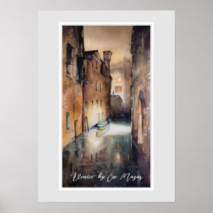Kanal i Venedig, Italien Poster