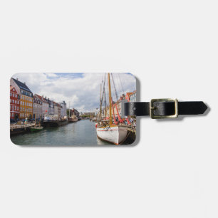 Kanal med båtar Köpenhamn Bagagebricka