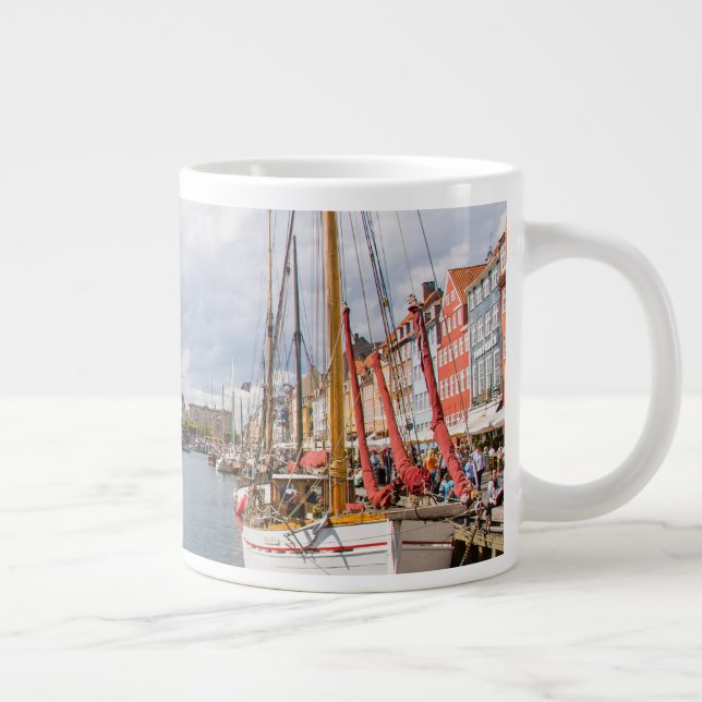 Kanal med båtar | Köpenhamn Jumbo Mugg (Höger)