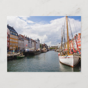 Kanal med båtar Köpenhamn Vykort