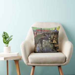 Kanal med kvinnor som tvättar av Vincent van Gogh Kudde