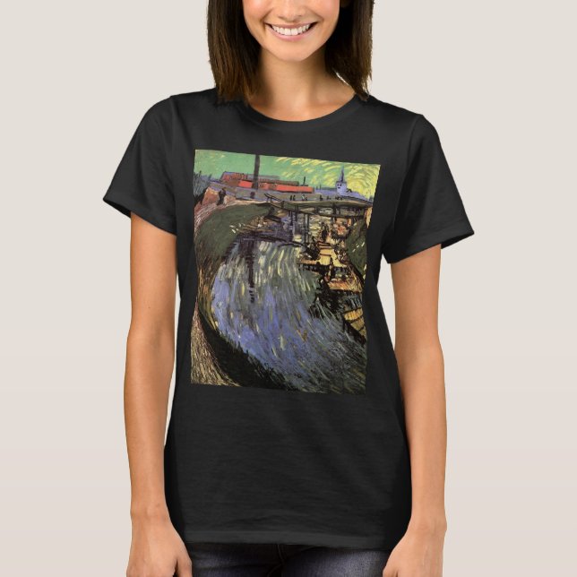 Kanal med kvinnor som Tvättar av Vincent van Gogh T Shirt (Framsida)