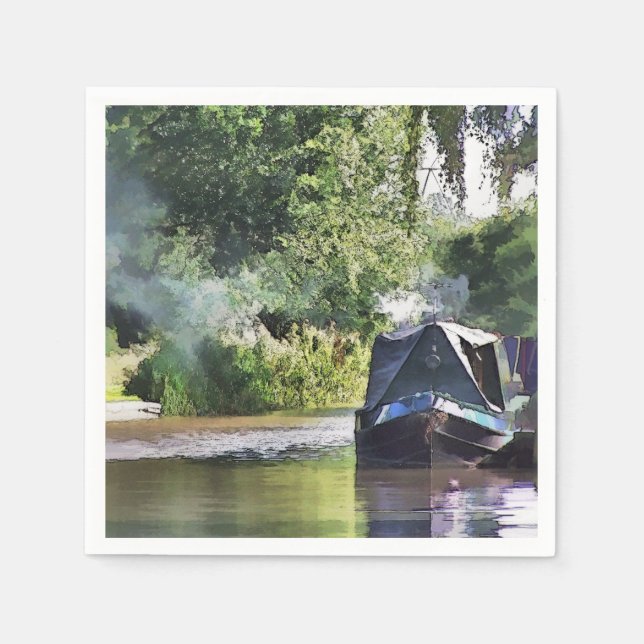 KANALBÅTAR PAPPERSSERVETT (Framsidan)