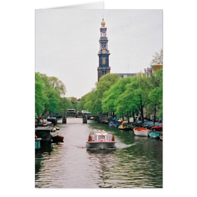 Kanalbåtskort från Amsterdam OBS Kort (Framsidan)