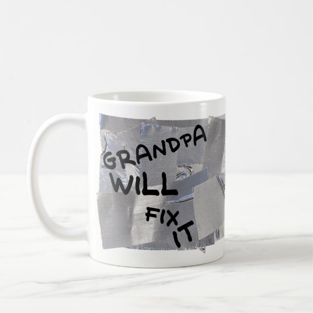 Kanalen tejpar kaffemuggen - den morfar ska knipan kaffemugg (Vänster)