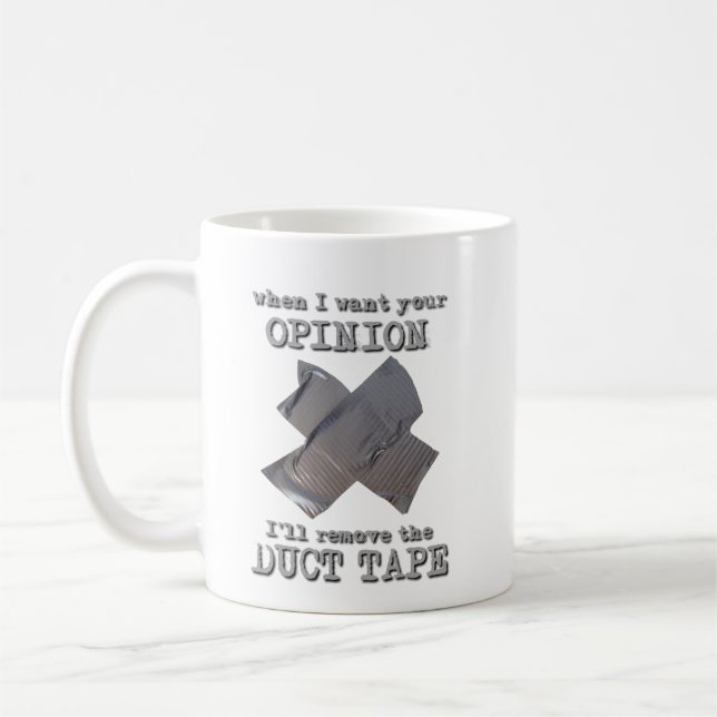 Kanalen tejpar rolig mugghumor för åsikt kaffemugg (Vänster)