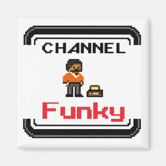 Kanalens Funky, pixel Art 2 Fyrkantstreck Magnet