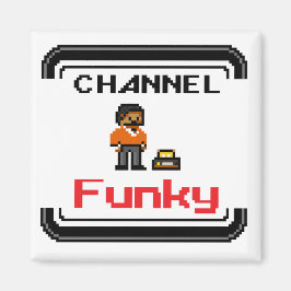 Kanalens Funky, pixel Art 2 Fyrkantstreck Magnet
