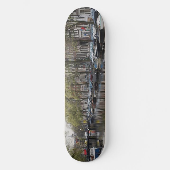 Kanaler i Amsterdam, Nederländerna Old School Skateboard Bräda 18 Cm (Framsida)