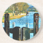 KANALER OCH NARROWBOATS UNDERLÄGG<br><div class="desc">En konstform för vyn från grinden för låset i kanalen.</div>
