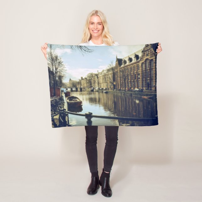 Kanalerna till Urban Amsterdam Fleecefilt (På plats)