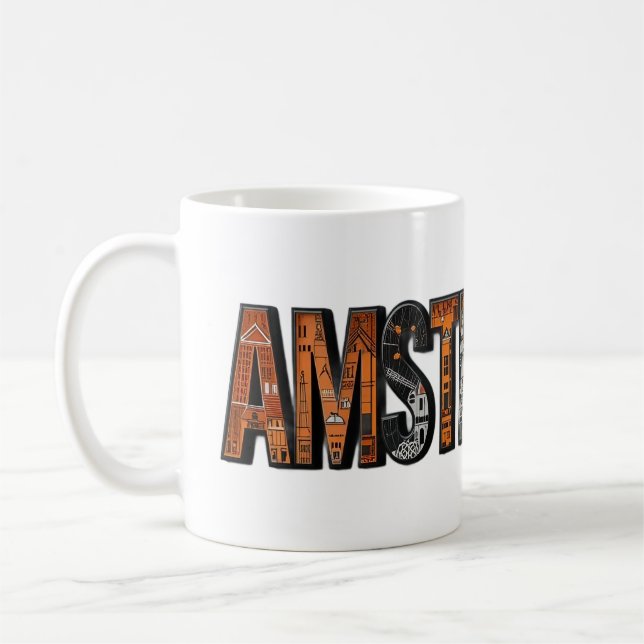 "Kanalernas stad" Mugg, Amsterdams smak Kaffemugg (Vänster)