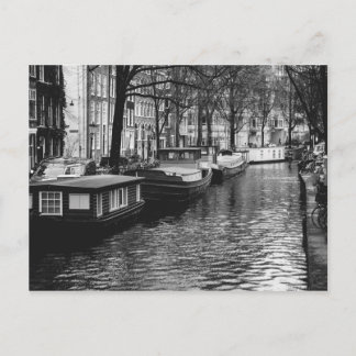 Kanalfotografi för svart och vitt från Amsterdam Vykort