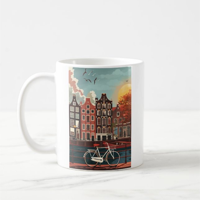 Kanalhus i Amsterdam Kaffemugg (Vänster)