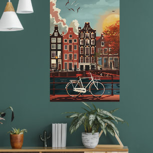 Kanalhus i Amsterdam Poster