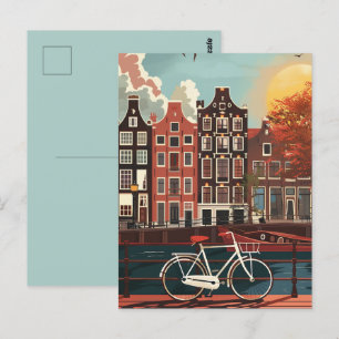 Kanalhus i Amsterdam Vykort