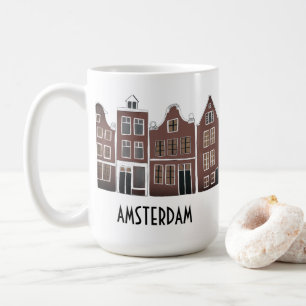 Kanalhus Row Amsterdam Holland Nederländska resor Kaffemugg
