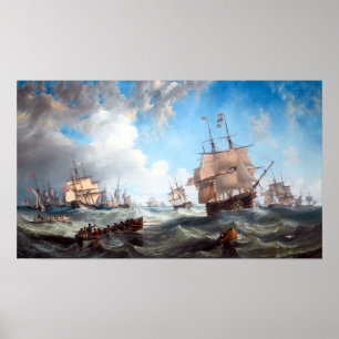 Kanaliseraflottan i marin för skurkrollväderroya poster