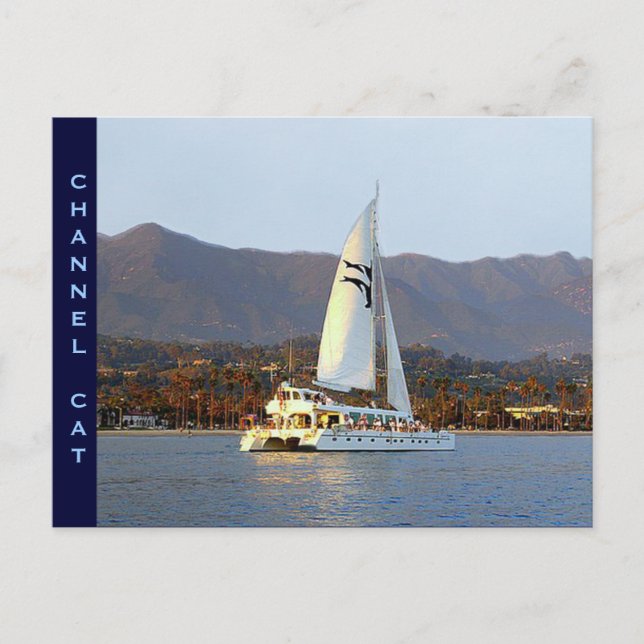 Kanalkatt vid solnedgång vykort (Framsida)