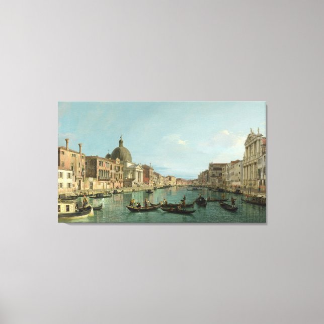 Kanalmynningens övre utlopp (av Canaletto) Canvastryck (Framsida)