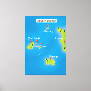 Kanalöarna Karta poster. Canvastryck