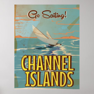 Kanalöarna vintage resor poster